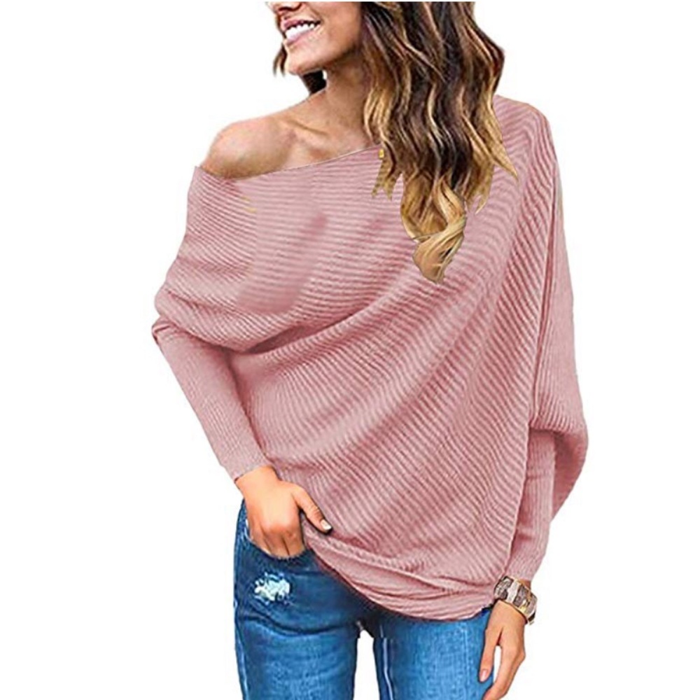 Beautiful women off shoulder loose sweater - Picture 7 of 8